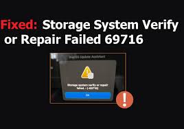Storage system verify or repair failed 69716