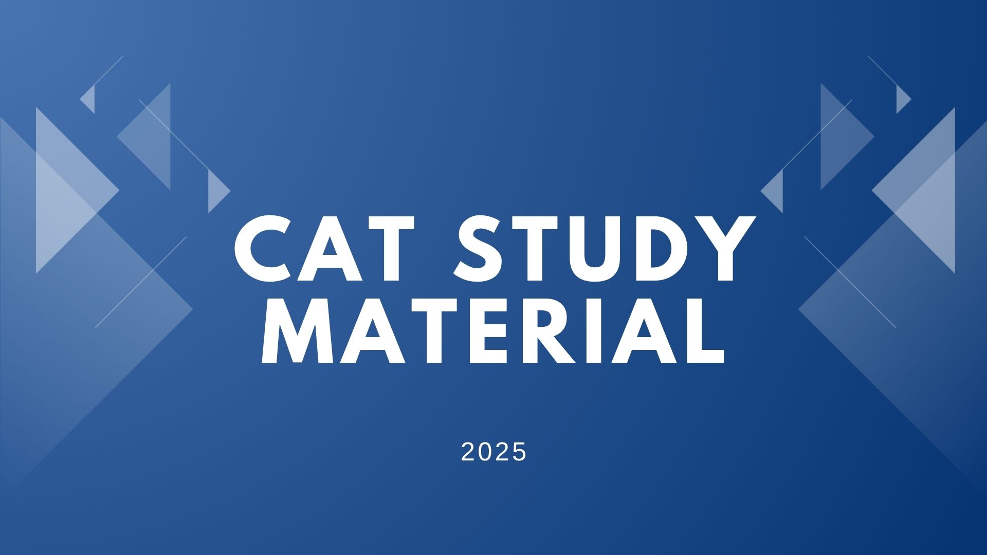 CAT Study Material