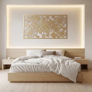  laser cut floral metal wall art piece