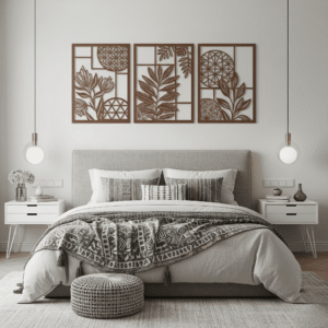  triptych metal wall art set 
