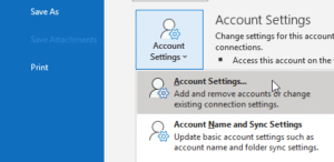 File menu and click on Account Settings