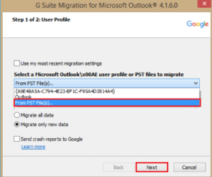 Tap on Migrate