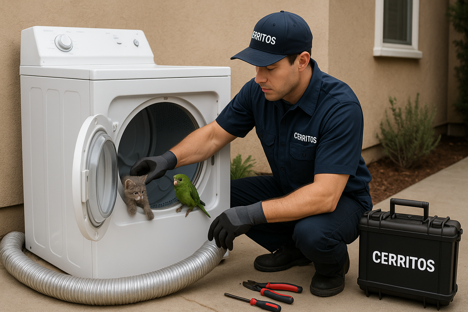 How to Safely Evict Pets Living Inside Dryer Vents In Cerritos?