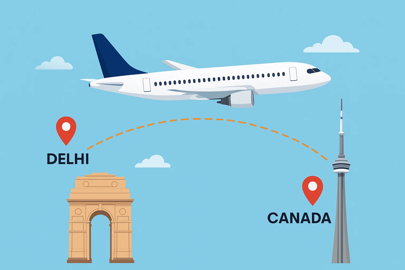 Delhi to Canada Flight