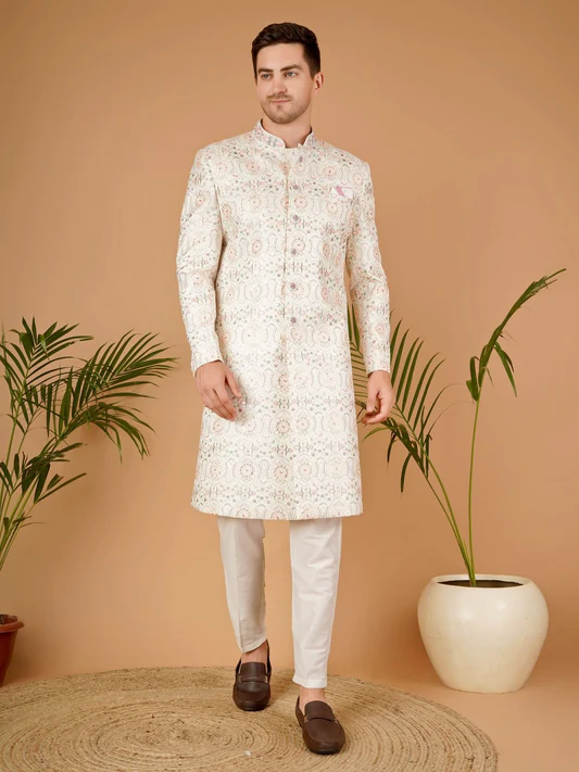 Sherwani Dulha Attire Crafted to Enhance Groom’s Style Tradition