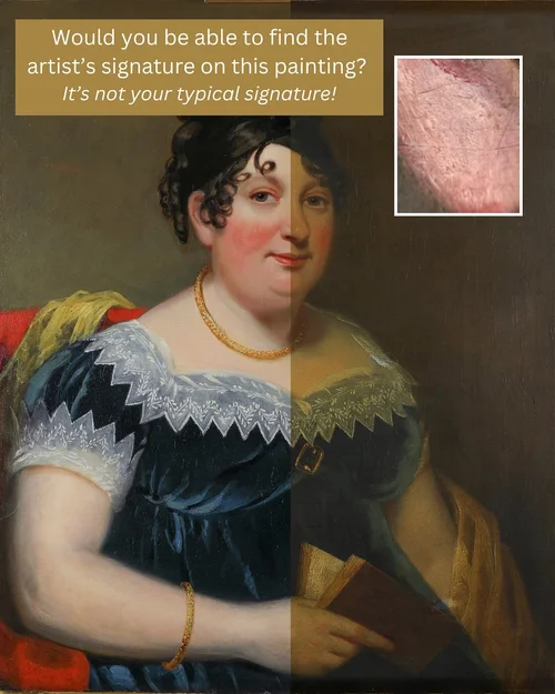 Flaking paint repair on oil painting