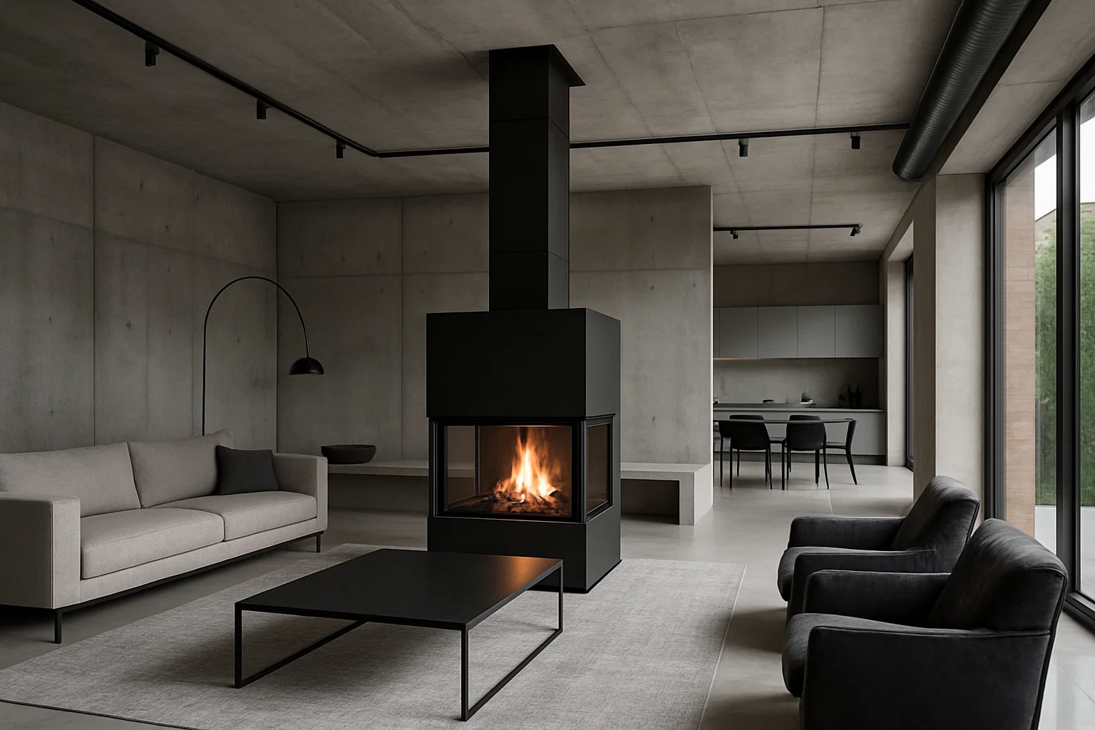 metal fireplace