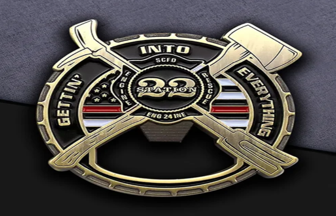 SCFD Station 22 Fire Axe Bottle Opener Coin