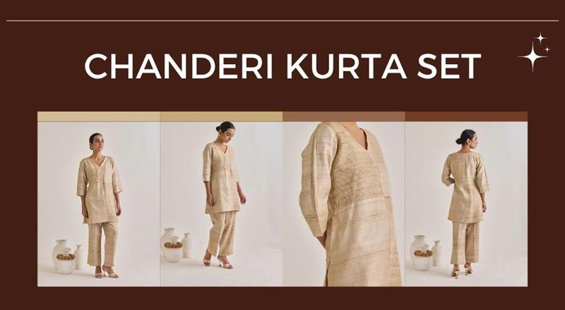 chanderi kurta set